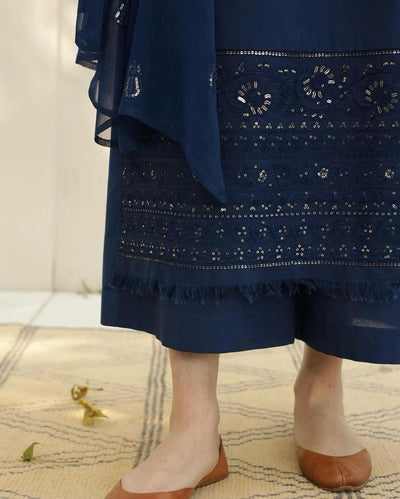 Azure Blue Full Sleeves | 3-Piece Stitched Suit